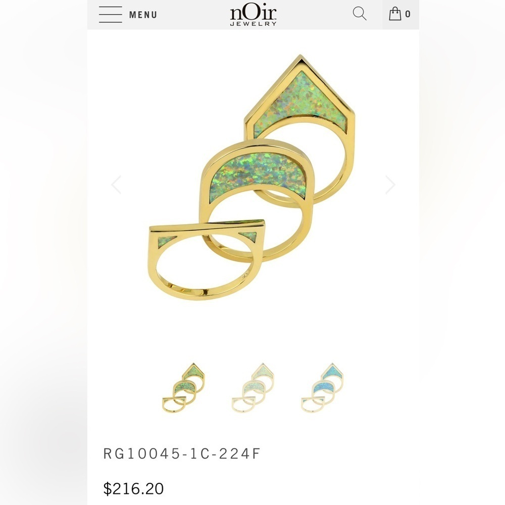 sz 6 Opal Stacking Rings, $216 Retail 18k Gold Plated